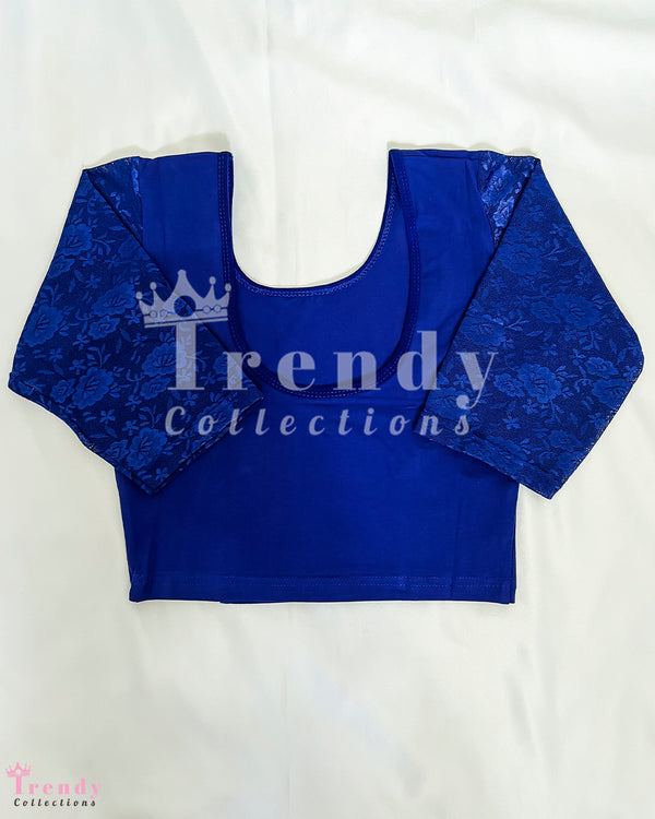 Royal Blue Stretchable Ready to Wear Blouse - Free Size