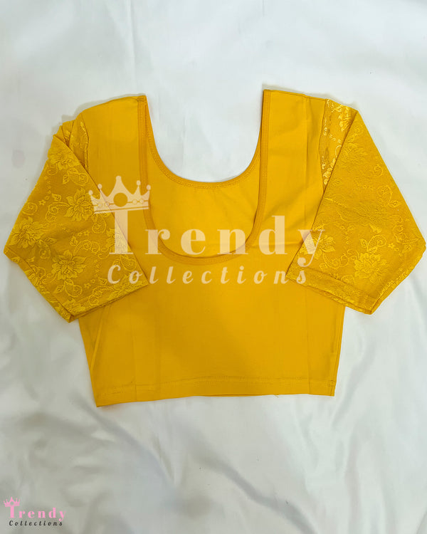SINGLE PIECE READY TO WEAR STRETCHABLE BLOUSE - YELLOW COLOUR