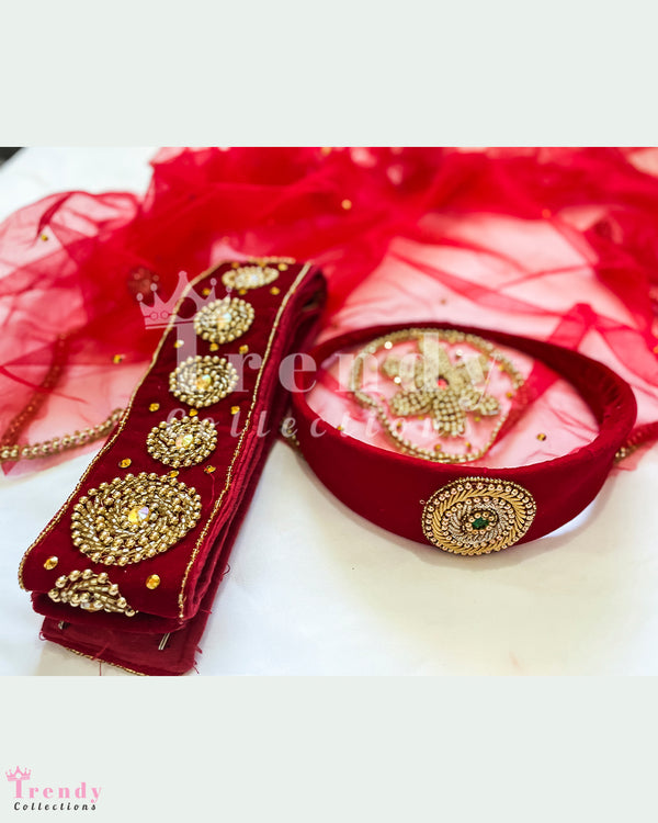 Traditional Nepali Ghumto, Crown, and Belt Set - Elegant Wedding and Ceremonial Accessories